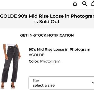 Agolde Photogram Straight-Leg Jeans — Black Wash